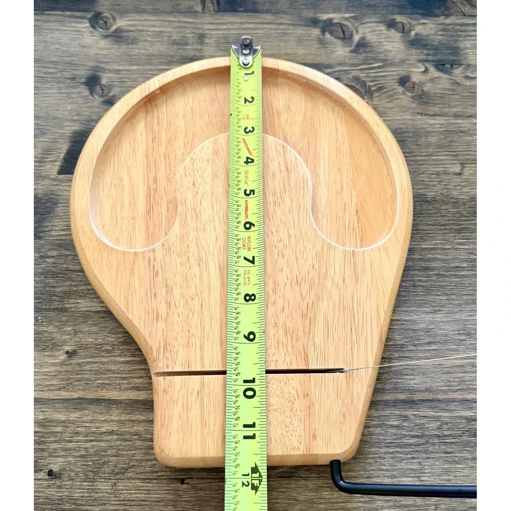 Cheese Slicer Board Tan Excellent Wood Wire Cutter Tray